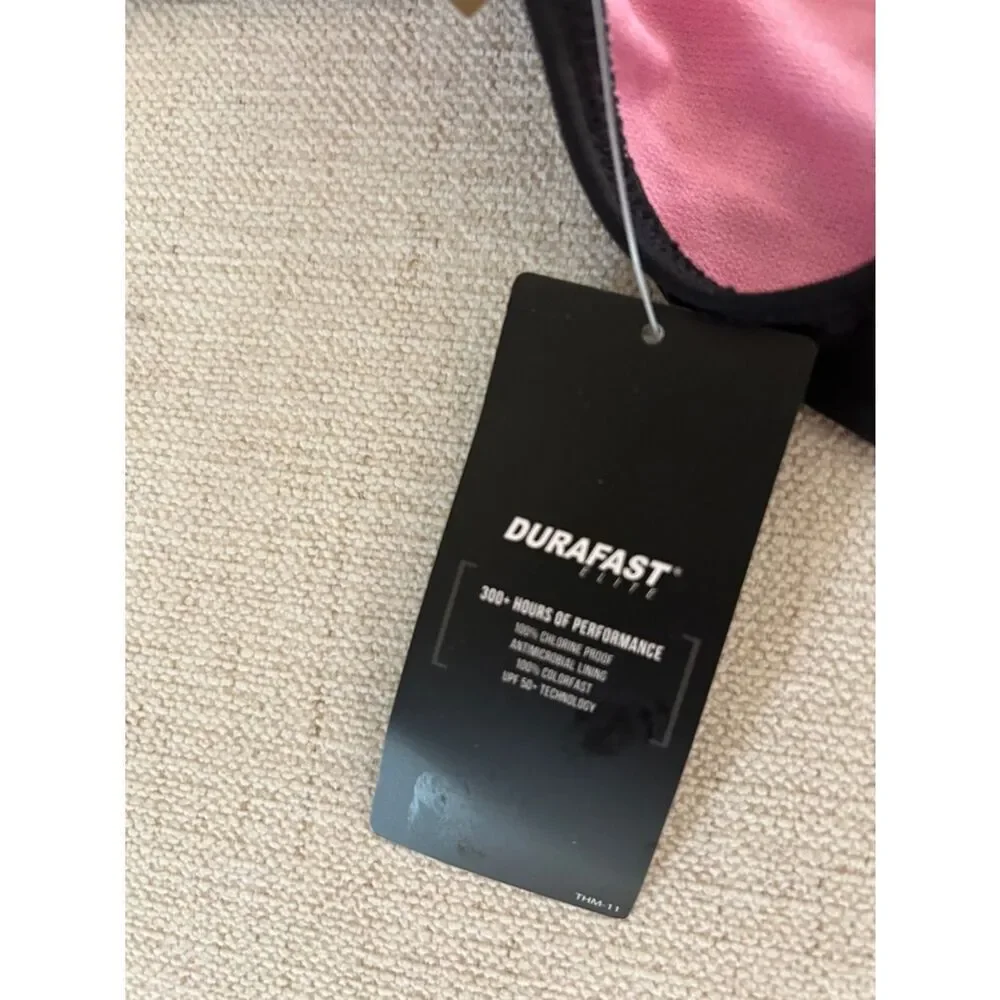 TYR Durafast Lite® Girl's Maxfit Swimsuit - Ella, Black/Pink, Size 10-12, NWT